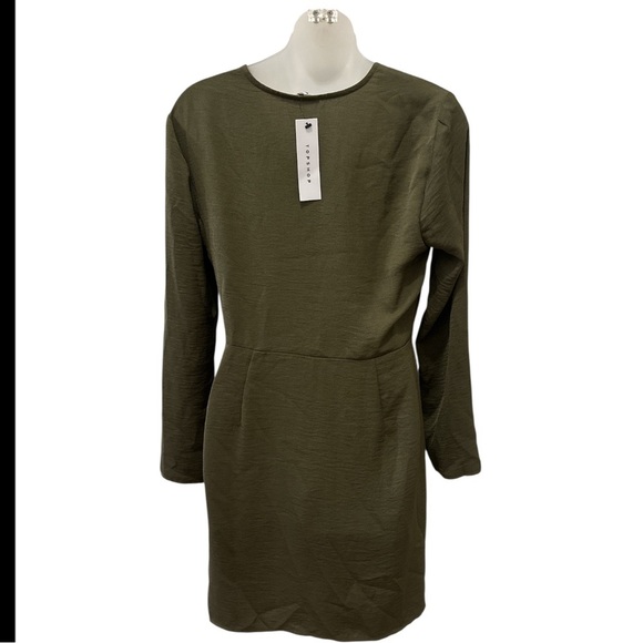 Topshop Green Ring Mini Dress US size 6 NWT - Picture 3 of 7